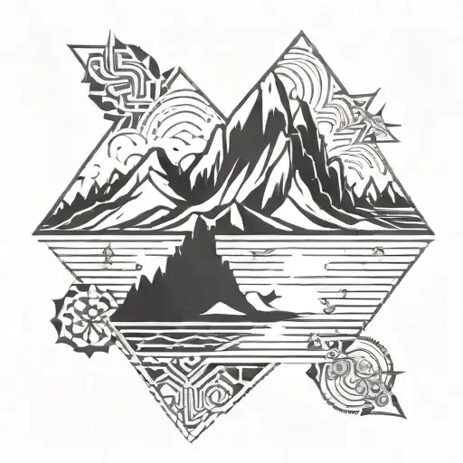 Mountain Lake Surrounded By Mountains