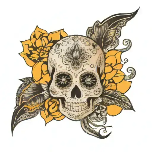 Sugar Skull Boho Mandala Lotus