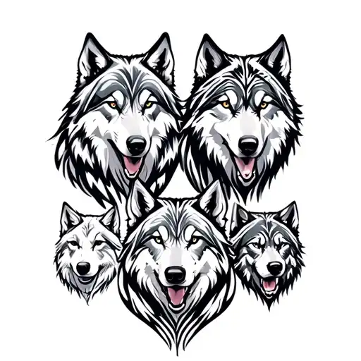 Wolf Pack With Different Characteristics