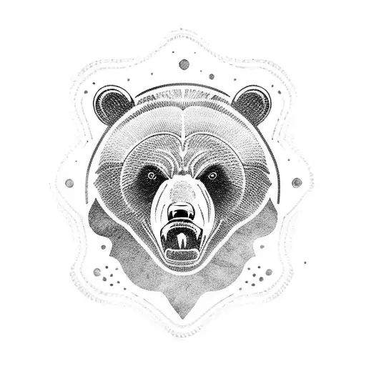 Grizzly Bear Head That Shows Pride