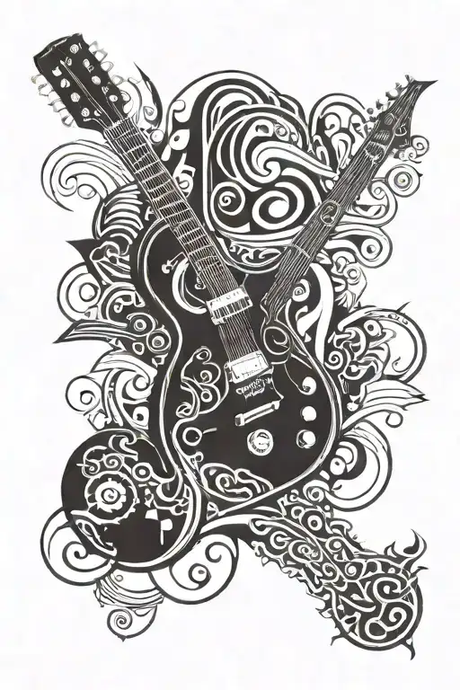 Classic Car And Electric Guitar