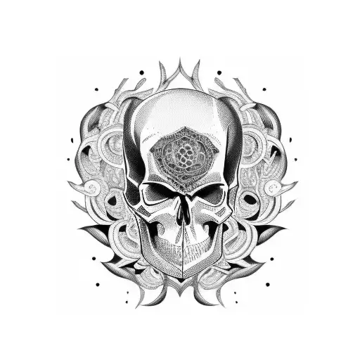 Skull With Intricate Gothic Patterns
