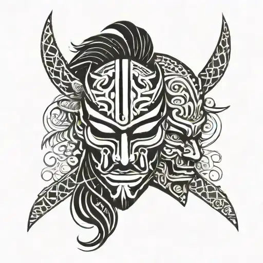 Samurai Mask Split In Half