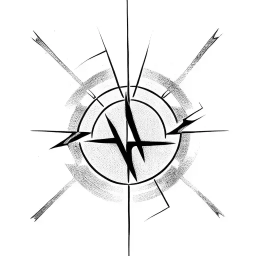 Christian Cross With A Big Lightning Bolt Going Through Veins