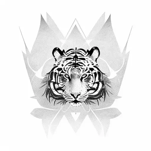 Shoulder Combining Feather And Tiger