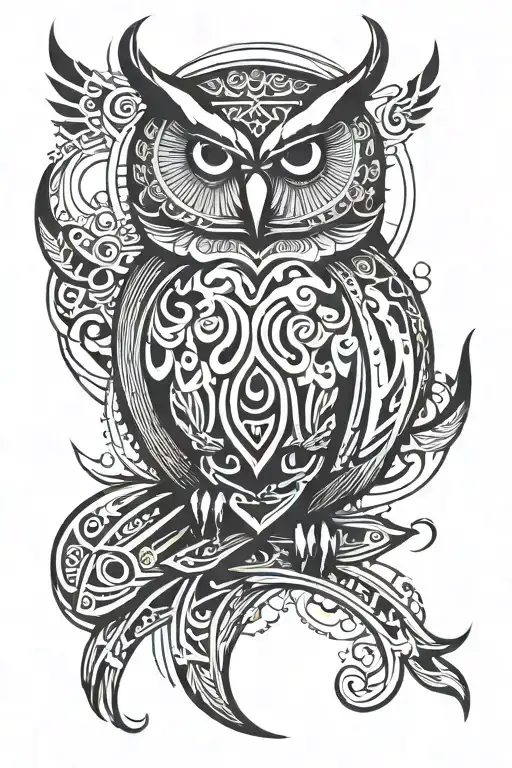 Owl Flying In Style Rune