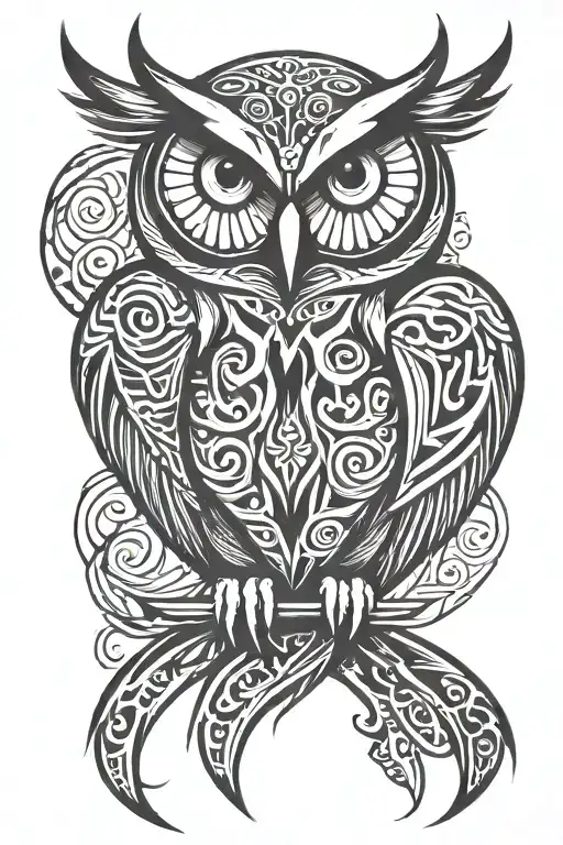 Owl Flying In Style Rune