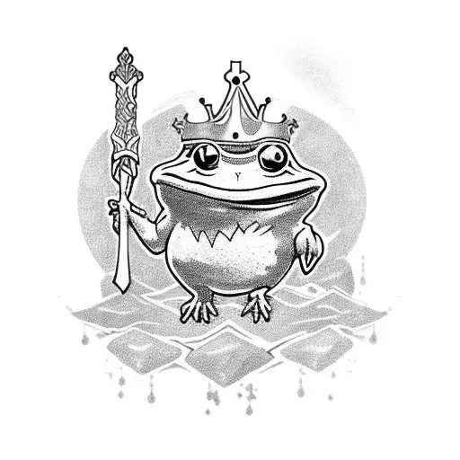 Doodle Frog With Kings Cape And Scepter
