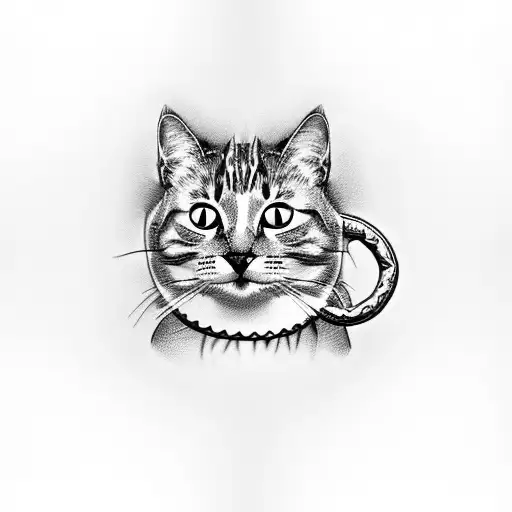 A Cat Eating A Pretzel