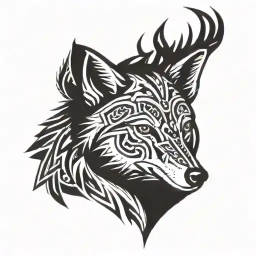 The Head Of A Wolf And A Deer In One