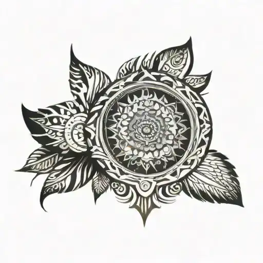 Watch On The Shoulder With Tribal And Mandalas That Cover The Biceps