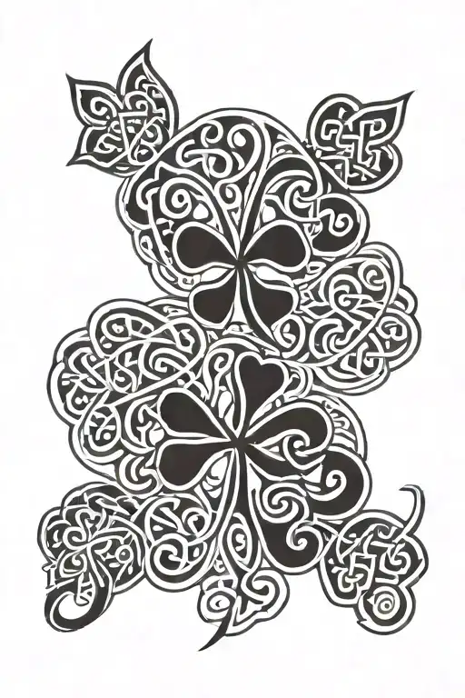 Shamrocks Woven Into A Celtic