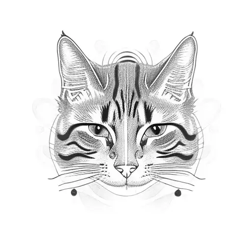 Two Cats One Has Grey Stripes And Other One Is Orange And White With A Blossom Tree And Dragonfly