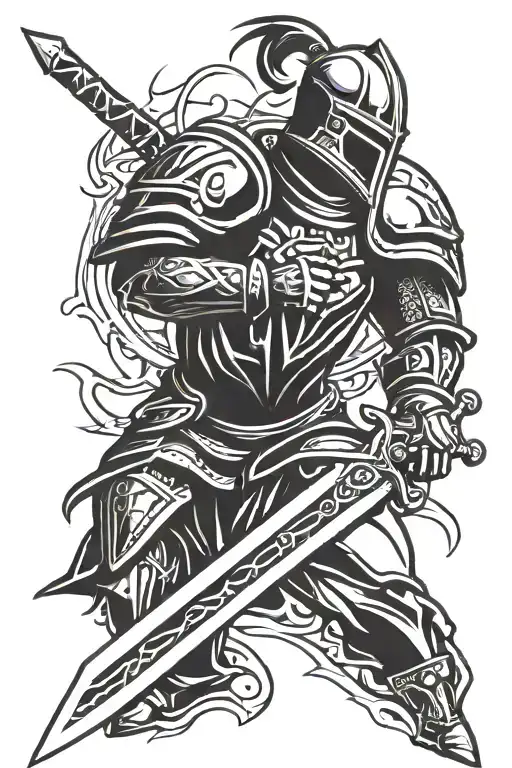 Knight Holding A Sword