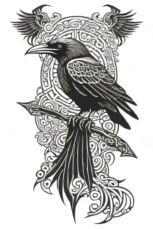 Viking Raven Perched