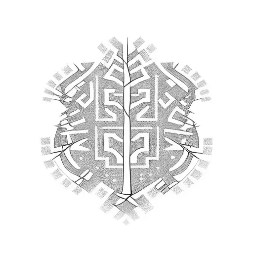 A Family Tree With Intricate Lettering Representing Each Family Member's Name