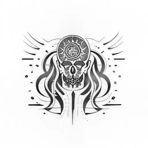 Ta Moko Left Hand Red Color Fine Lines