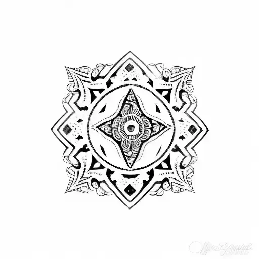 Shape Of A Lemon Filled In With Tribal Floral Pattern Of Blue Portuguese Tiles