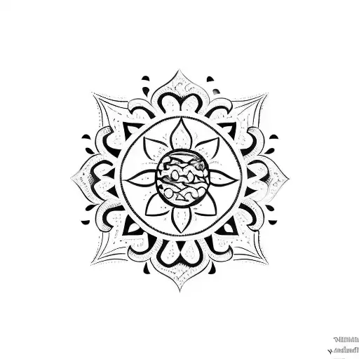 Shape Of A Lemon Filled In With Tribal Floral Pattern Of Blue Portuguese Tiles