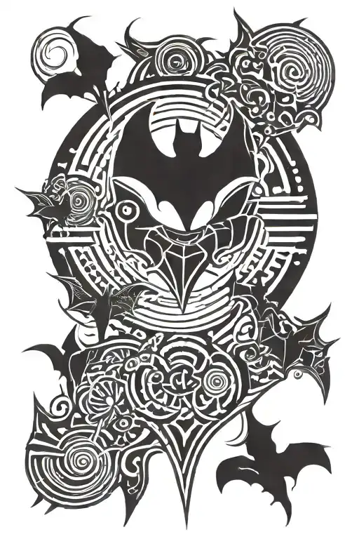 A Bat Symbol With Lines On The Shoulder