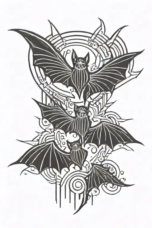 A Bat Symbol With Lines