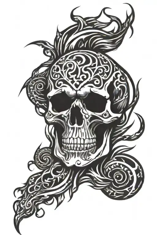 Skull And Fire Inside