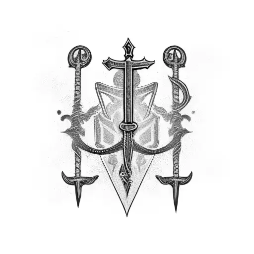 Spine Tattoo Sword With Glyph
