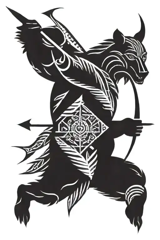 Arrow Archer Hunting With Bear Head