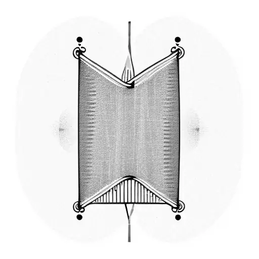 A Minimalist Design Of A Harp Guitar And Piano Keys Forming A Rainbow Shape