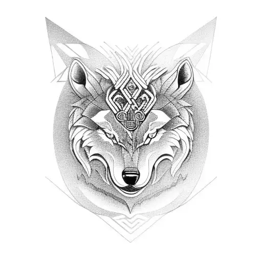 Norse Mythical Wolf Ying Yang