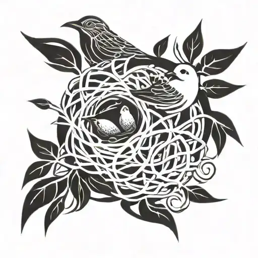 Birdsnest That Symbolizes Family Tree No Birds No Eggs