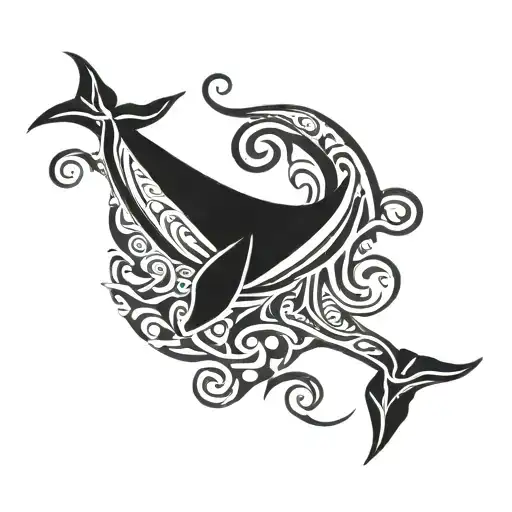 Hawaiian Tribal Tail Of Whale