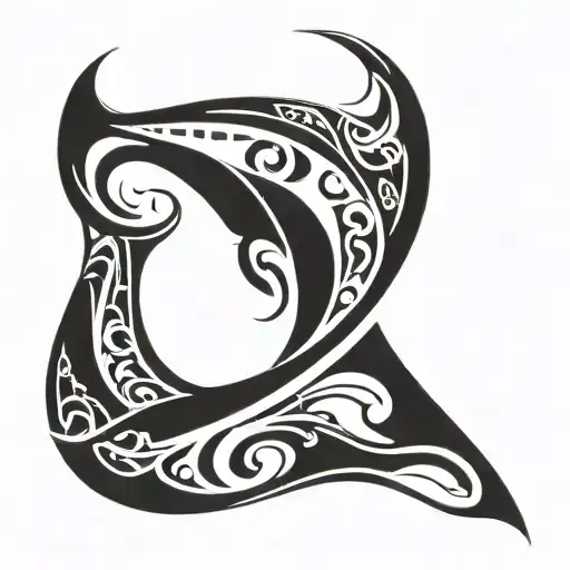 Fluking Whale Tail Hawaiian Tribal