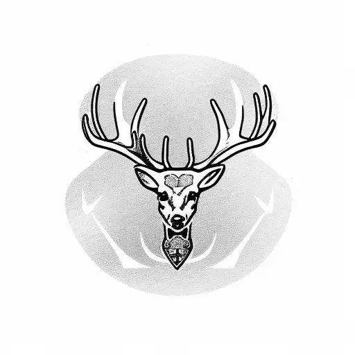 Deer Antlers With Rifle And Anchor