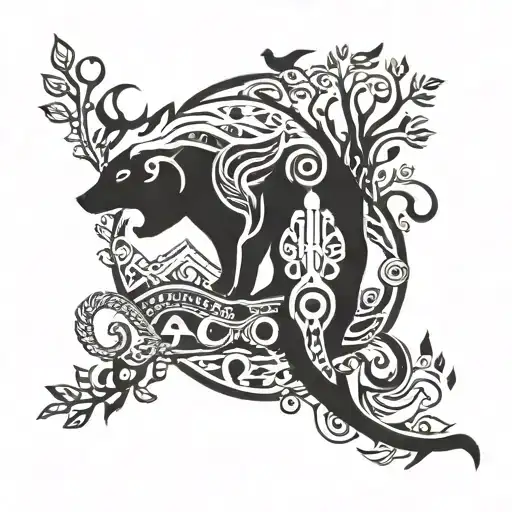 Animal In The Forest Surrounded