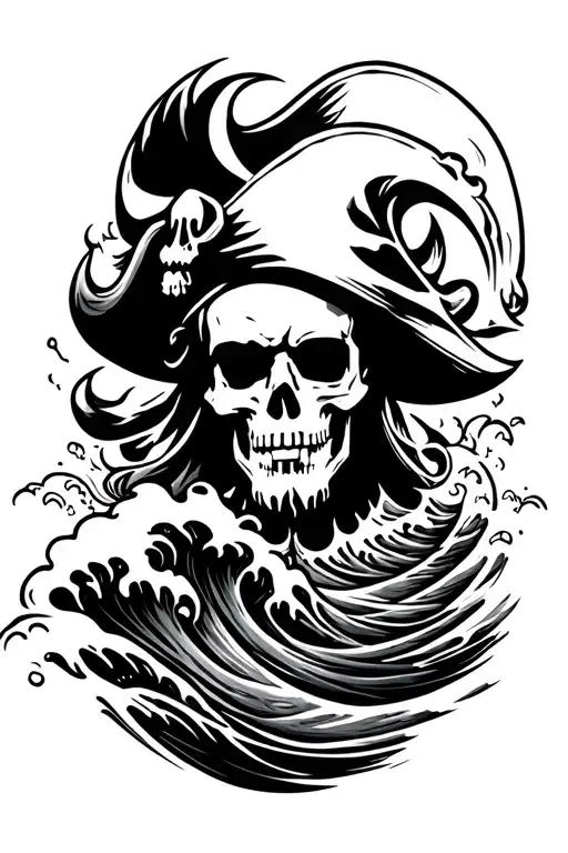 Pirate And Waves Crashing