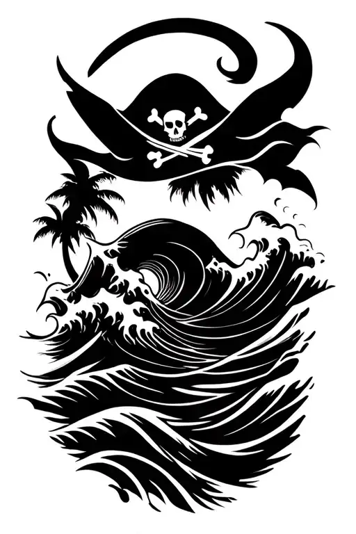 Pirate And Waves Crashing