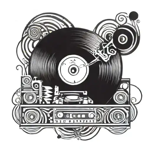 Music Record Player Sound Waves