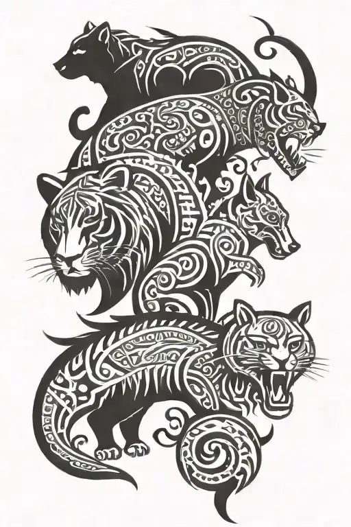 Different Animals Enjoying