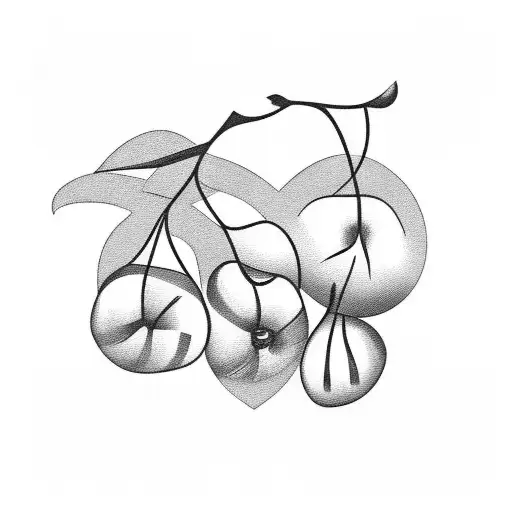 Cherries Striped Black And Red