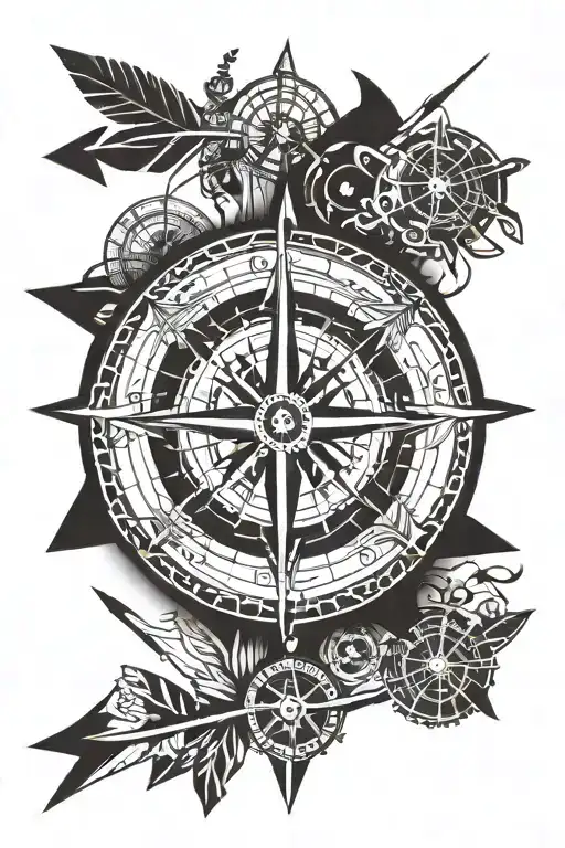 Arrow And Nautical Compass