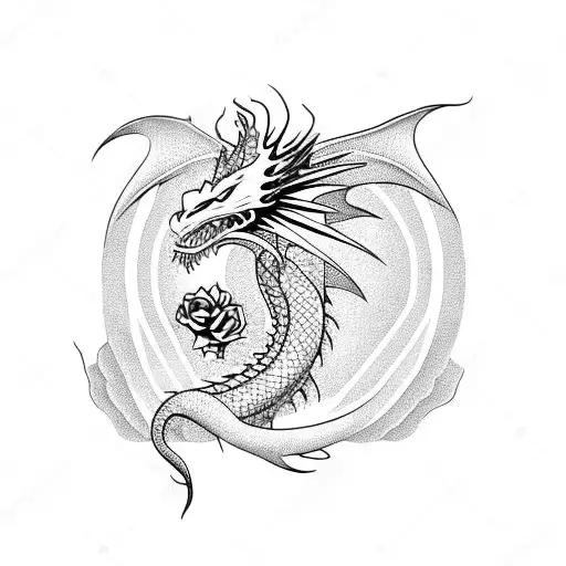 Dragon And Rose