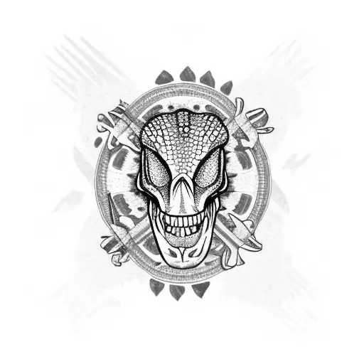 Alligator Skull With Florida Carved Into The Skull