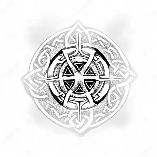 Celtic Cross With Irish Flag