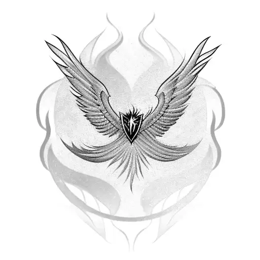 Phoenix 2D Wings Are Fire Tribal Accents Abstract