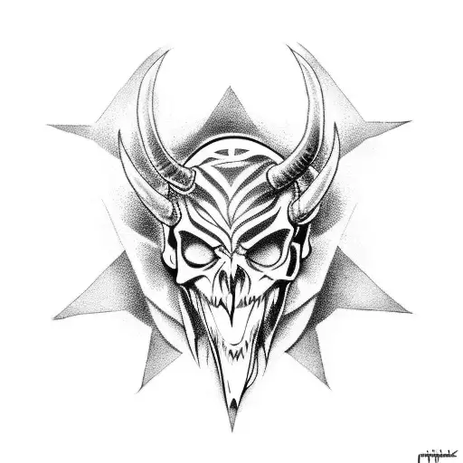 A Demon Holding A Skull