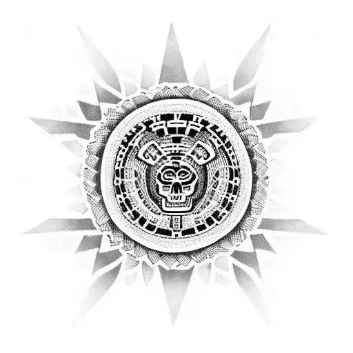 Mexican And Aztec And Roses And Snake Adn Eagle