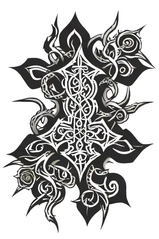 German Cross Wrapped In Thorns