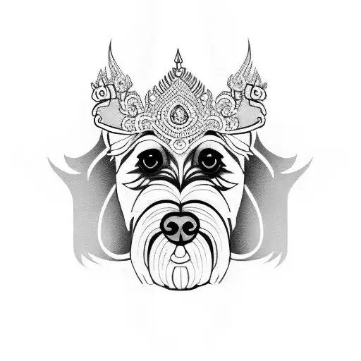 Thai Temple Guardian Schnauzer Dog Traditional Style