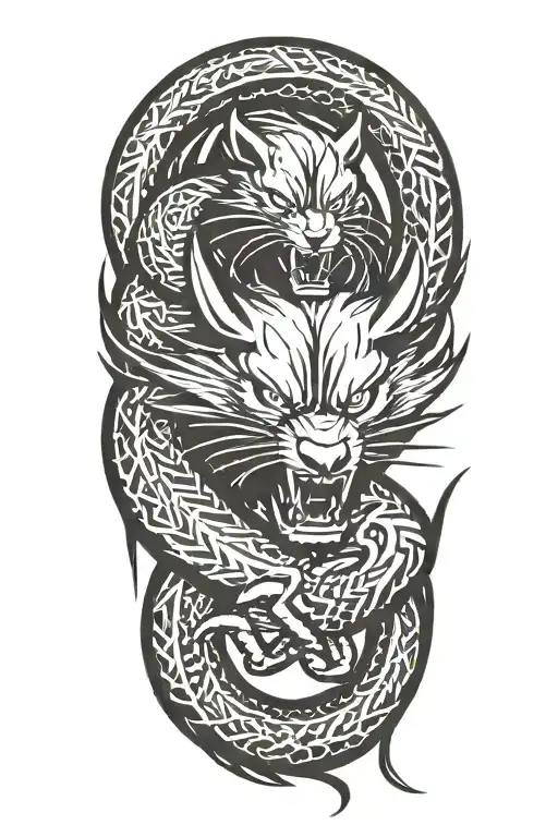 A Wolverine Animal Fighting A Snake Coiled Snake